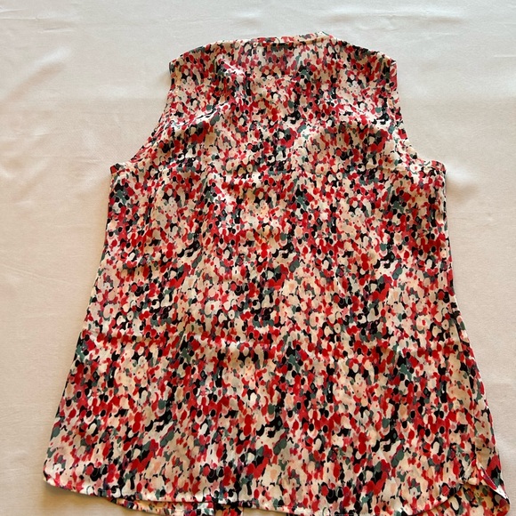 Reiss Red and Black Patterned Sleeveless Blouse - Picture 2 of 8